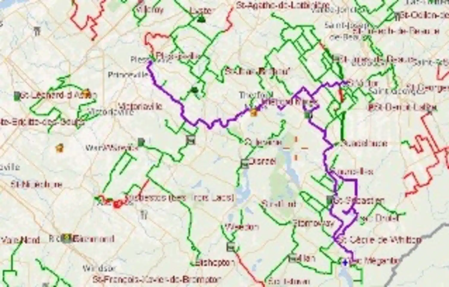 La carte du trajet de randonnée